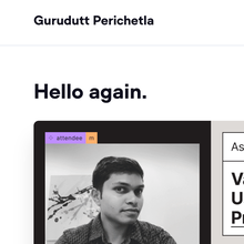 Gurudutt Perichetla portfolio website (2021)