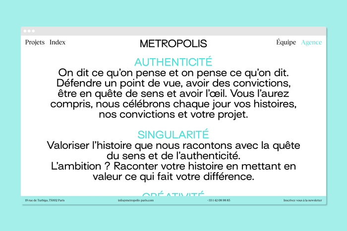 Metropolis portfolio website 7