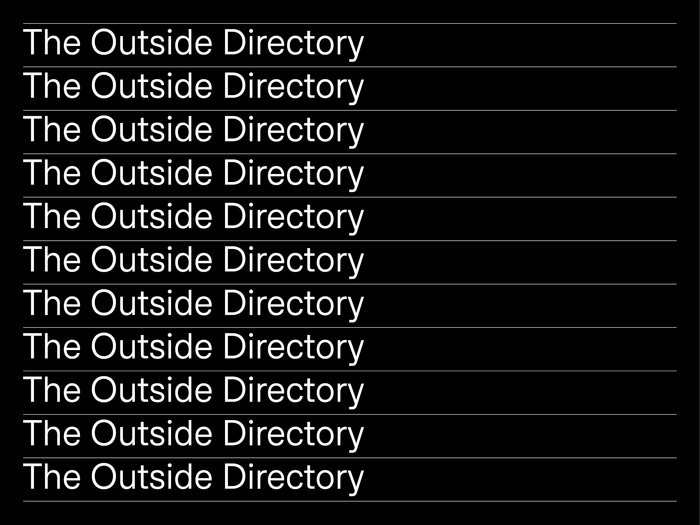 The Outside Directory 1