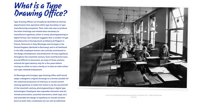 An article page featuring Gig for the title and Grotesque 6 for the main text and captions.