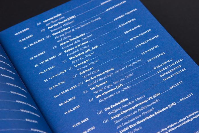 Staatstheater Meiningen, seasonal program 2021/2022 2