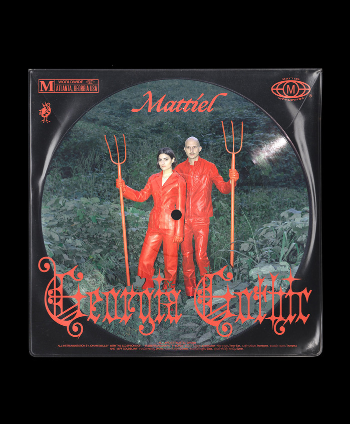 Picture disc design with screenprinted PVC sleeve, front.