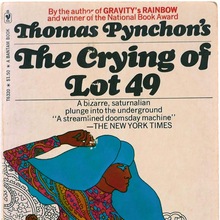 <cite>The Crying of Lot 49</cite> by Thomas Pynchon, Bantam
