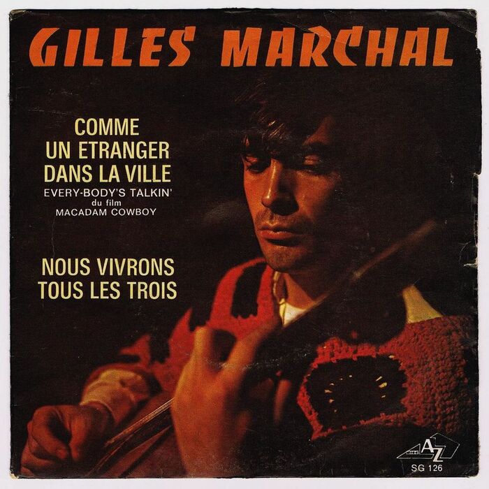 1969: “Comme Un Etranger Dans La Ville / Nous Vivrons Tous Les Trois” (single record). Track names and information are set in two widths of .
