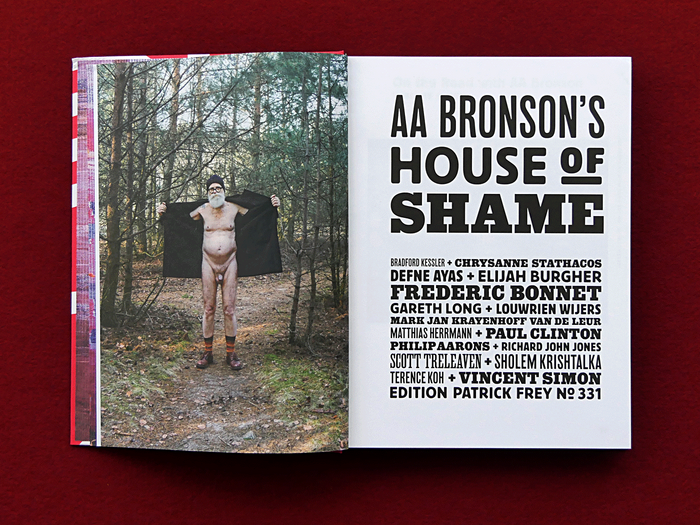 Extended title page with a list of contributors, set  in various wood type styles.