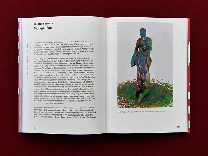 In the second, choral part, friends bear witness in a kind of logbook, reflecting on the five-year history of the artist community. These text contributions (here the one by Bradford Kessler) are set ragged right.