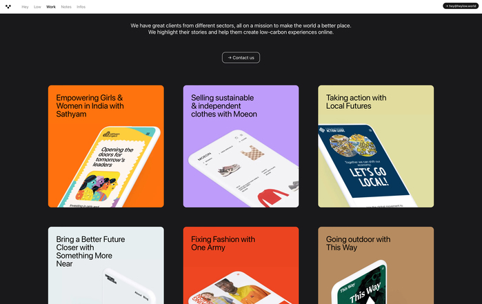 Hey Low portfolio website 4
