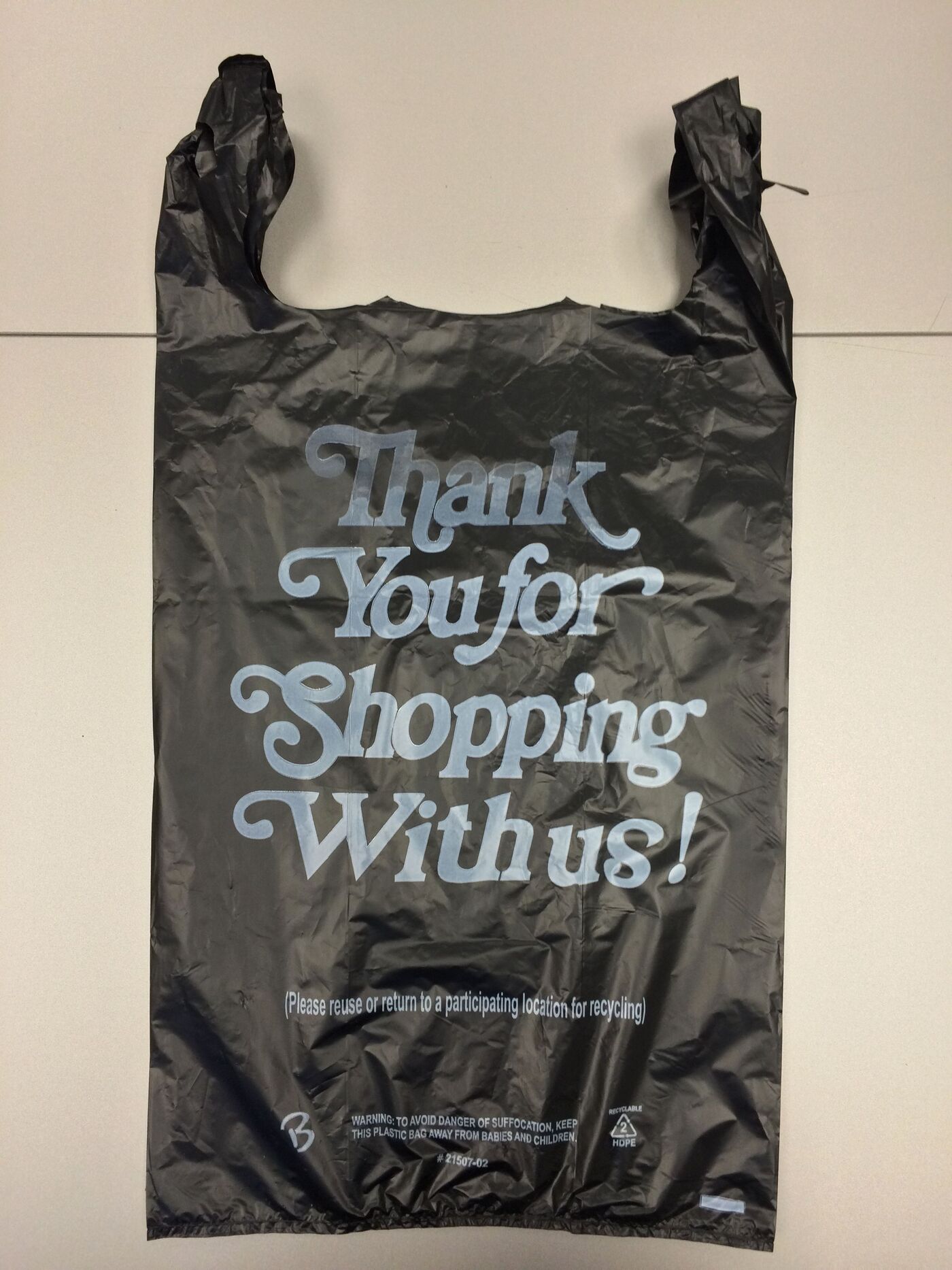Thank You for Shopping With Us plastic bag Fonts In Use