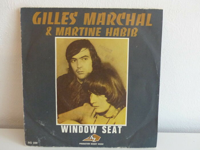 1969: “Window Seat”, a duet by Gilles Marchal &amp; Martine Habib. The sans serif used for the track title is yet unidentified.