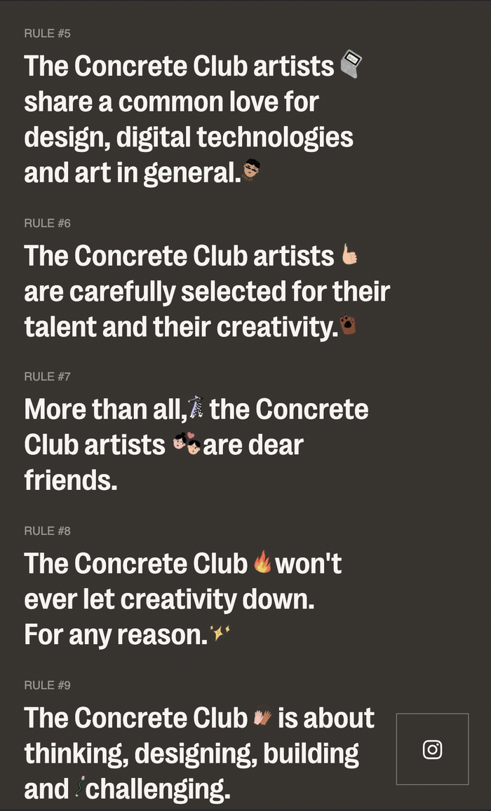 Concrete Club website 6