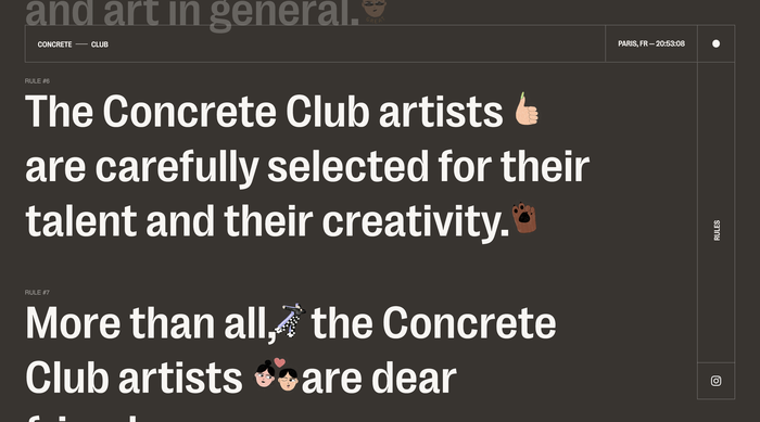 Concrete Club website 2