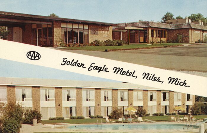 Golden Eagle Motel, Niles, Michigan postcard