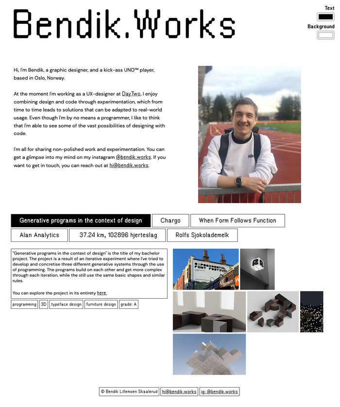 Bendik.Works website 2