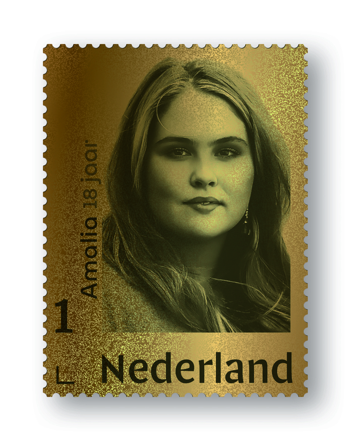 “Amalia 18th birthday” postage stamp