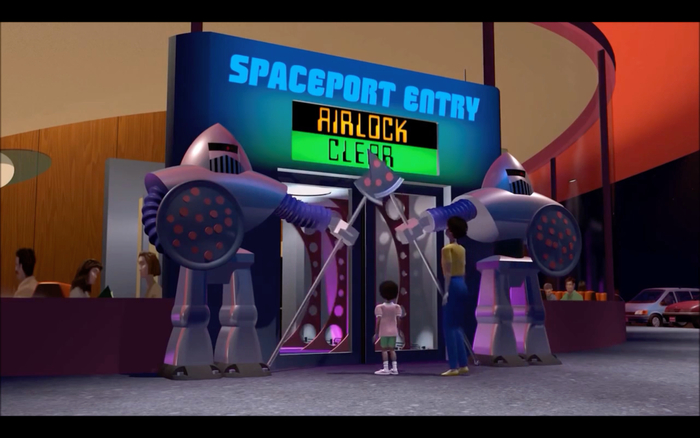 Pizza Planet Spaceport Entry in Toy Story (1995) 1