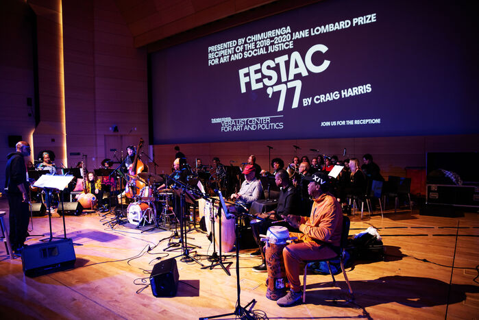Stage graphic for Craig Harris’ performance of “FESTAC ’77”, Oct 25, 2019