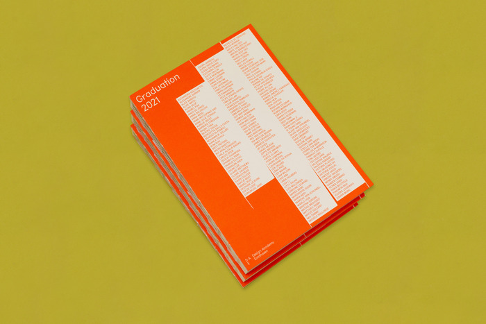 Catalogue cover with all graduate names on the front