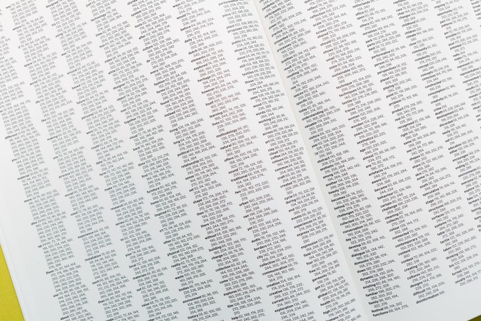 Detail word frequency index