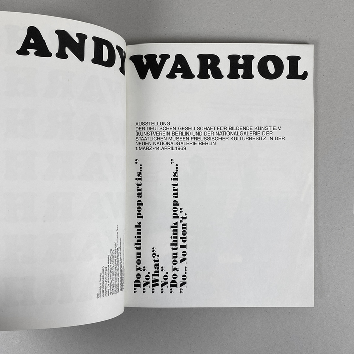 Andy Warhol at Neue Nationalgalerie Berlin exhibition catalogue (1969) 3