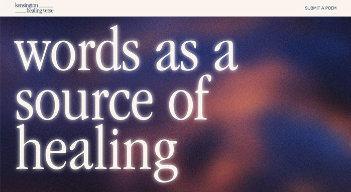 Microsite for the project including the ability to submit your own poems