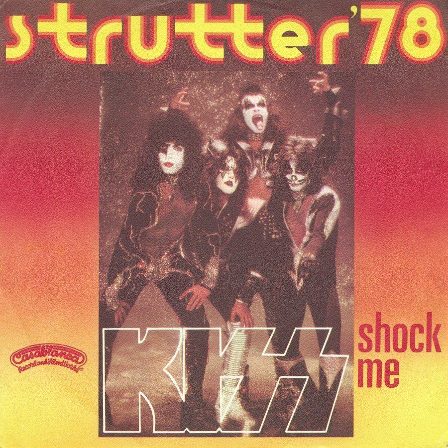 Kiss – “Strutter ’78” / “Shock Me” French Single Cover - Fonts In Use