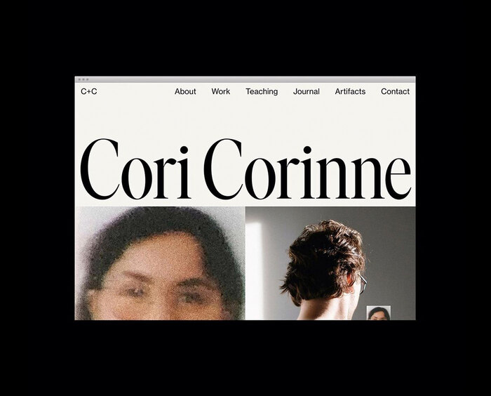 Cori Corinne portfolio website 1