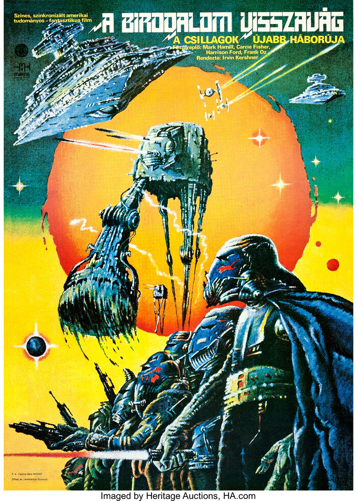 A Birodalom visszavág (The Empire Strikes Back), 1982. Subtitle and credits are added in  Bold. More info on StarWarsMoviePoster.com.