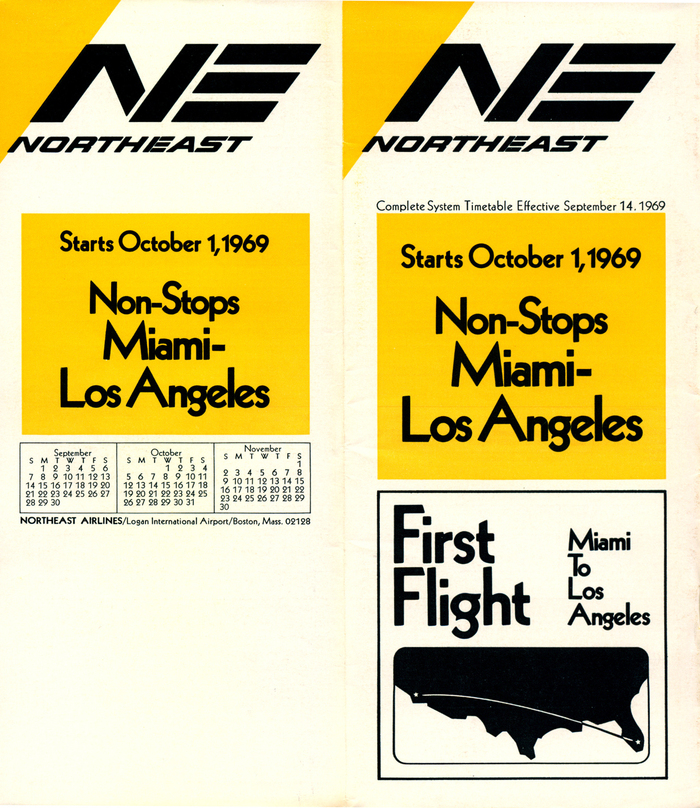 Northeast Airlines timetable (1969) 1
