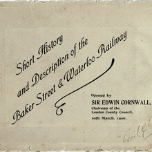 <cite>Short History &amp; Description of the Baker Street &amp; Waterloo Railway</cite>
