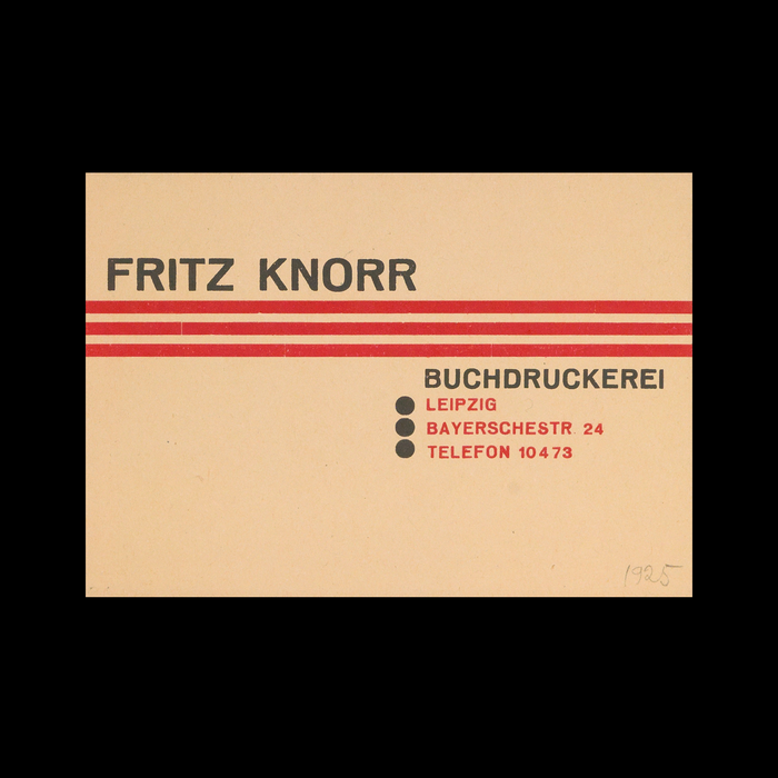 Fritz Knorr Buchdruckerei business card