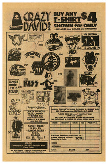 Crazy David’s Mail Order T-Shirt Co. ad (1977)