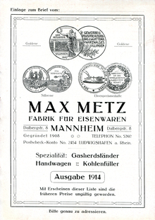 Max Metz product catalog