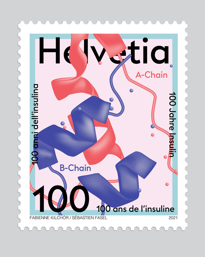 100 years insulin Swiss stamp 1