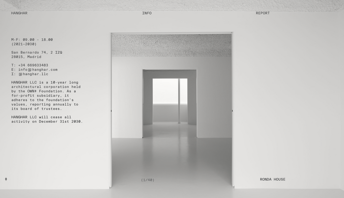 Hanghar portfolio website 2
