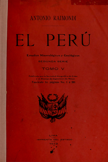 <cite>El Perú</cite> by Antonio Raimondi