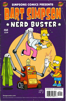 <cite>Bart Simpson</cite> #64, “Nerd Buster” comic book front cover