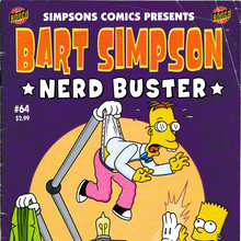 <cite>Bart Simpson</cite> #64, “Nerd Buster” comic book front cover