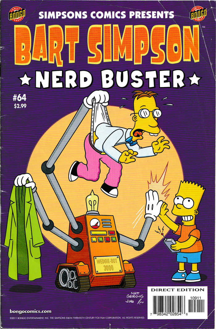 Bart Simpson #64, “Nerd Buster” comic book front cover
