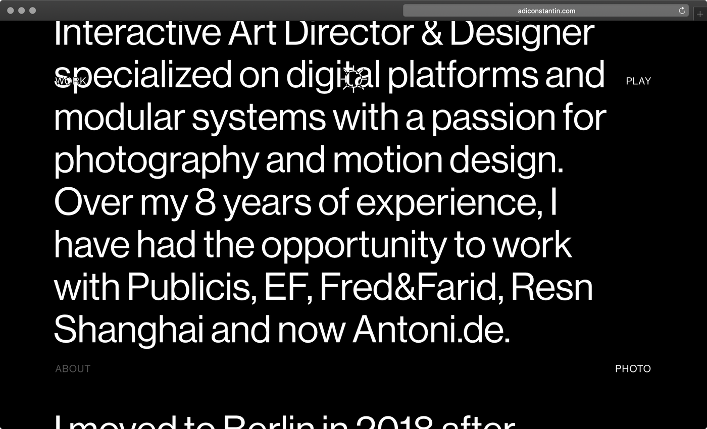 Adi Constantin portfolio website
