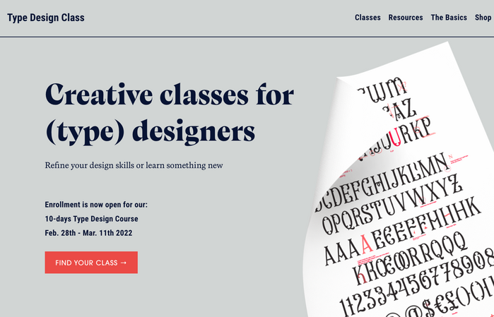 Type Design Class website 1