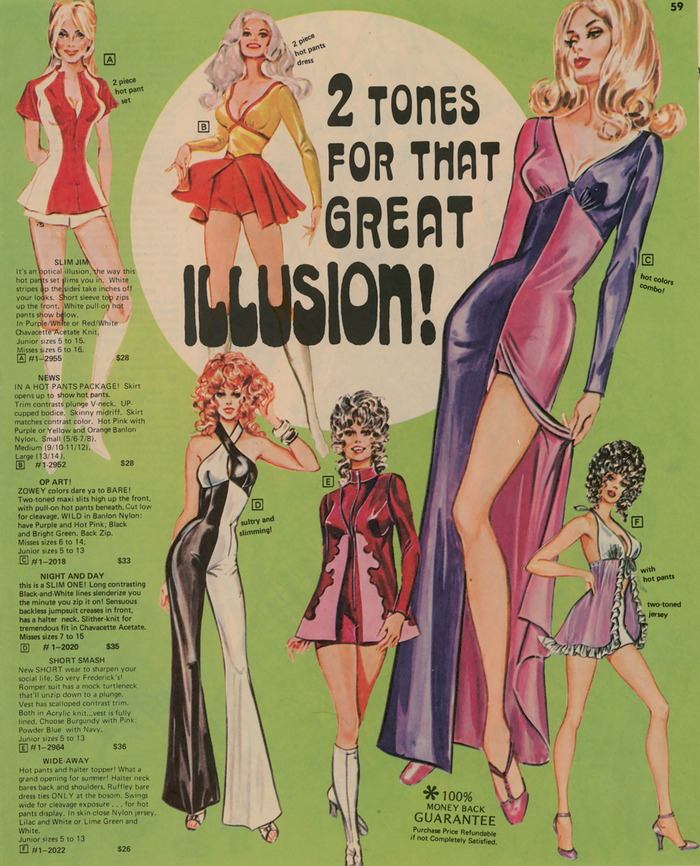 “2 Tones for That Great Illusion!” page in Frederick’s of Hollywood catalogue 1972