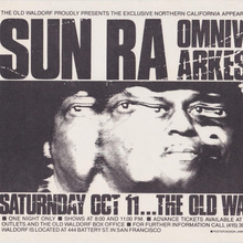 Sun Ra Omniverse Arkestra at the Old Waldorf concert flyer