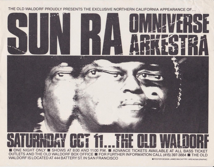 Sun Ra Omniverse Arkestra at the Old Waldorf concert flyer