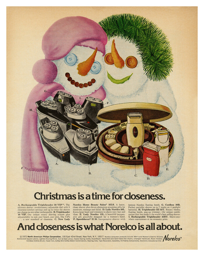 “Christmas is a time for closeness” Norelco ad