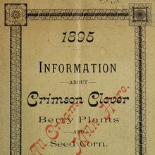 <cite>Information About Crimson Clover, Berry Plants and Seed Corn</cite> by E.G. Packard