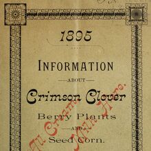 <cite>Information about Crimson Clover, Berry Plants and Seed Corn</cite> by E.G. Packard