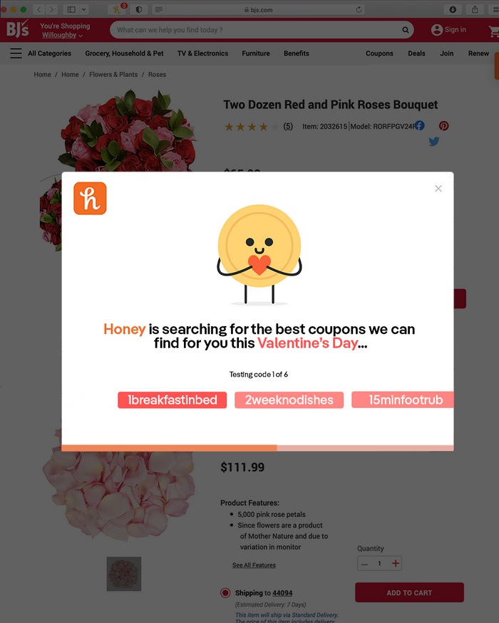 Honey browser extension