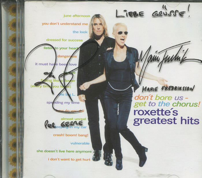 German CD, with Per and Marie’s autographs printed on the plastic box of the CD. “Liebe Grüsse!” means “lots of love!”
