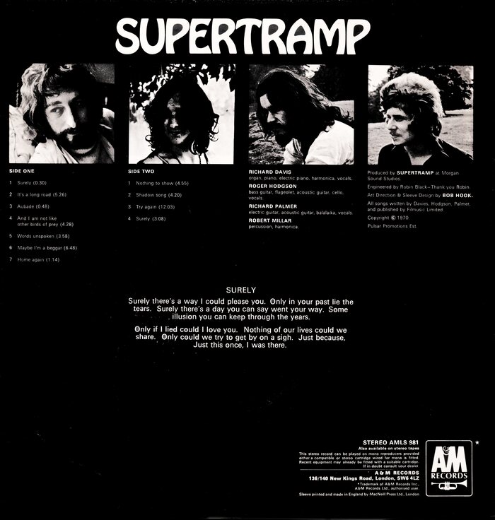 Supertramp – Supertramp album art 2