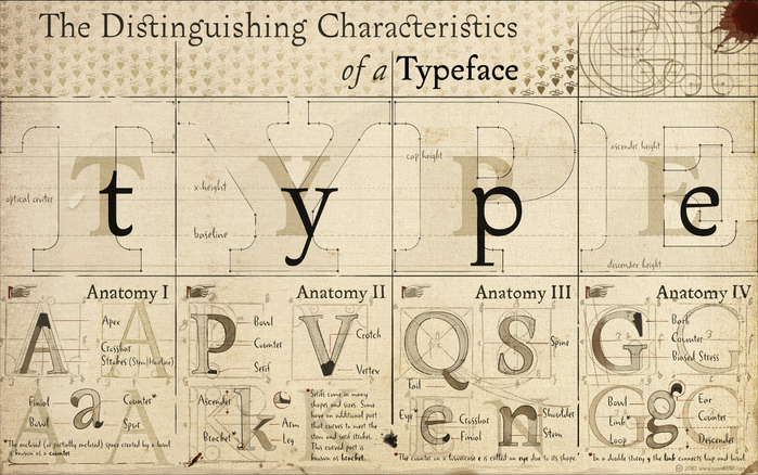 The Distinguishing Characteristics of a Typeface wallpaper poster